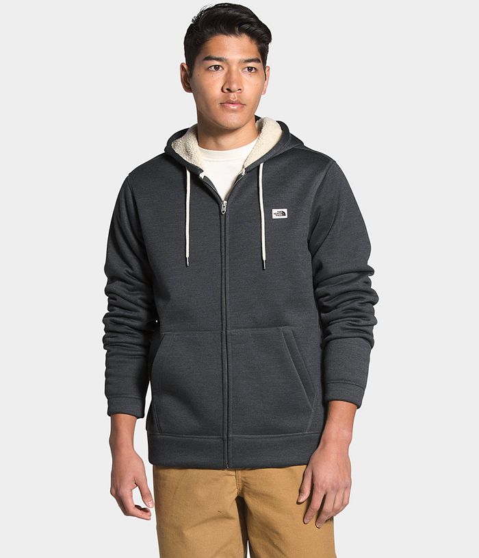 The North Face Sherpa Patrol Full Zip Mens Hoodie Dark Grey 391057-UBV